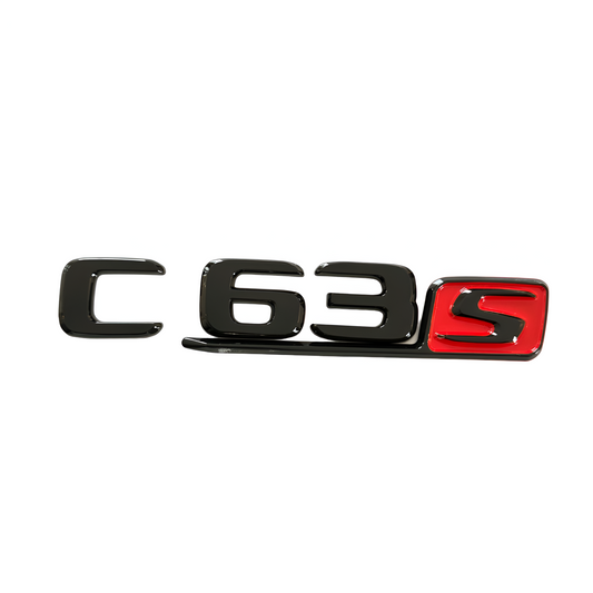 Blanksvart emblem Mercedes C63S