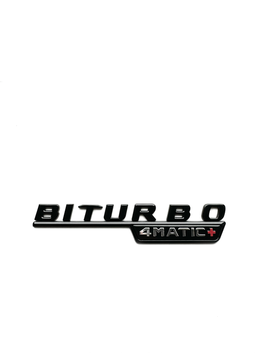 Blanksvart Biturbo 4Matic+ plus emblem