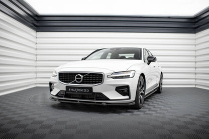 Blanksvart Volvo V60 S60 front läpp R-design mk3 V.1