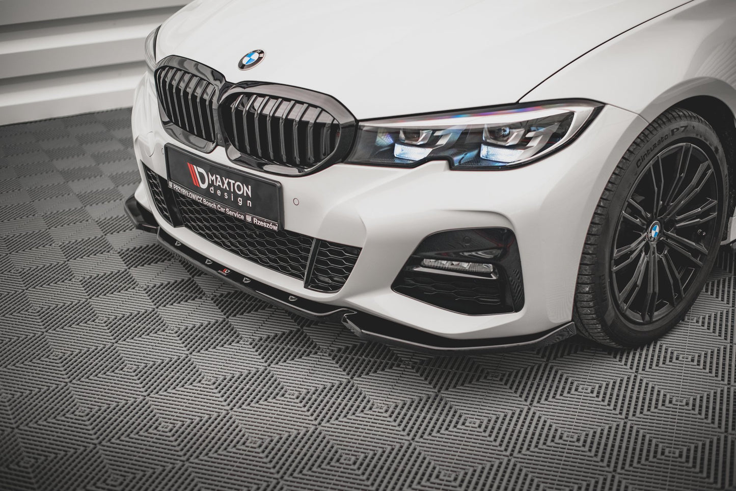 Bmw 3-serie Front Splitter V.5 blanksvart front läpp