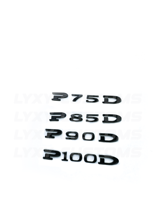 Tesla P100D P90D P85D P75D emblem