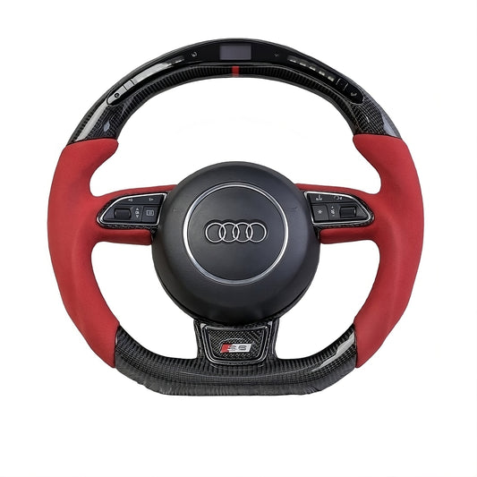 Audi Ratt S4 S6 S line 2011+ Kolfiber/Perforated läder/Led-Display